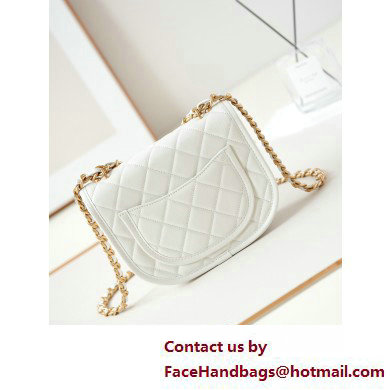 Chanel Calfskin  &  Gold-Tone Metal Small Messenger Bag AS4850 White 2025